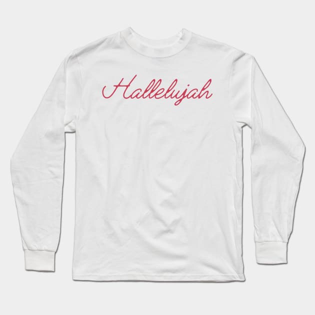 Hallelujah! Typography Red Long Sleeve T-Shirt by ebayson74@gmail.com